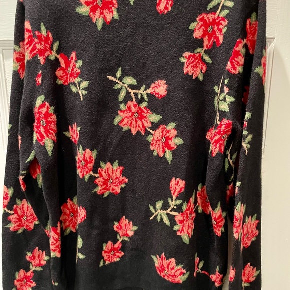 Draper James Christmas Cardigan with Red Poinsettia Design, Size XL - Picture 4 of 4